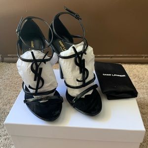 Saint Laurent Cassandra YSL Logo Sandals